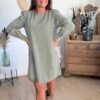 Robe courte Denim kaki - Modèle Jenna