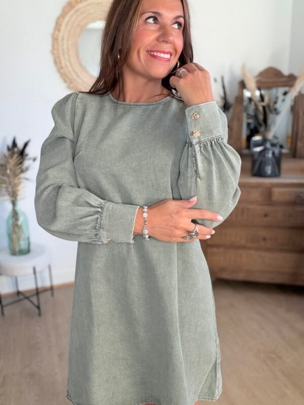 Robe courte Denim kaki - Modèle Jenna