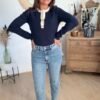Pull ajusté bleu marine - Modèle Rackelle