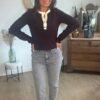 Jean Mom fit Stretch gris Effet Délavé - Modèle Jenna
