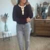 Jean Mom fit Stretch gris Effet Délavé - Modèle Jenna