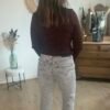 Jean Mom fit Stretch gris Effet Délavé - Modèle Jenna