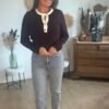 Jean Mom fit Stretch gris Effet Délavé - Modèle Jenna
