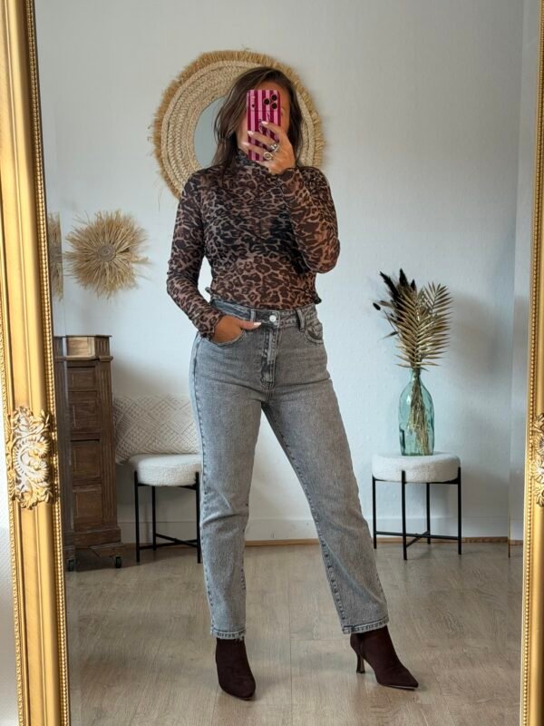 Sous pull léopard en tulle - Modèle Gladys