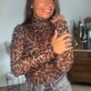 Sous pull léopard en tulle - Modèle Gladys