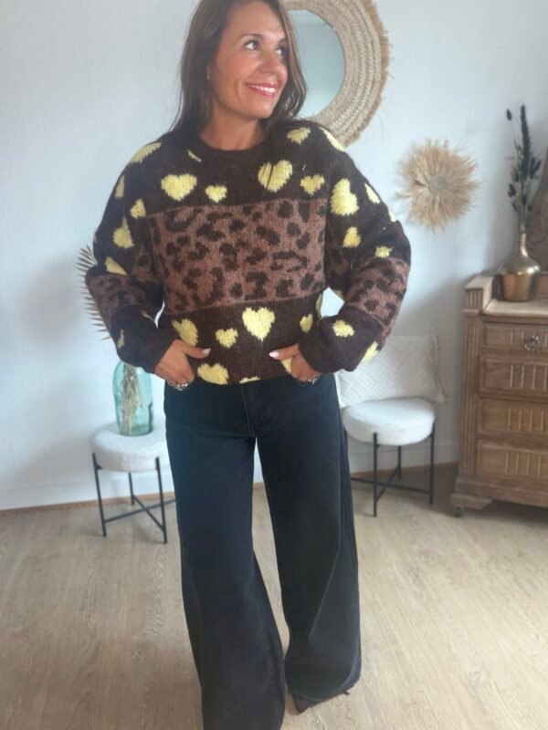 PULL JACQUART LEOPARD Pull jacquard léopard - Modèle Juliette