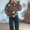 PULL LEOPARD MARRON Pull jacquard léopard - Modèle Juliette