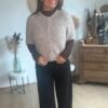 Cardigan manches courtes taupe - Modèle Lisa