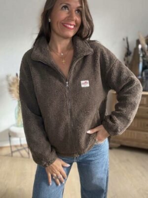 Veste polaire marron chocolat - Modèle Juliette