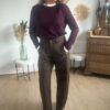 Pantalon fluide barrel marron - Modèle June