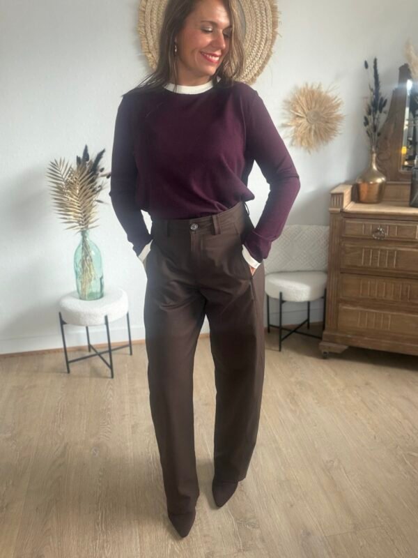 Pantalon fluide barrel marron - Modèle June