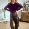 Pantalon fluide barrel marron - Modèle June