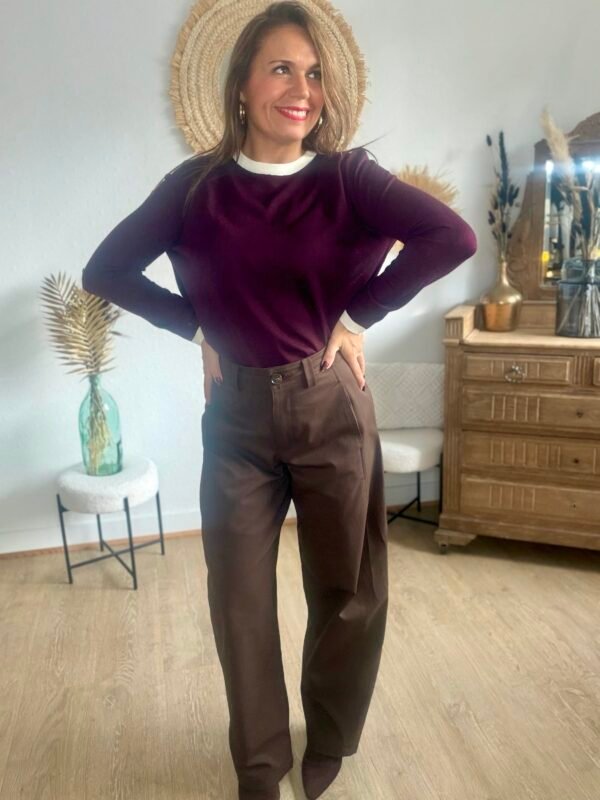 Pantalon fluide barrel marron - Modèle June