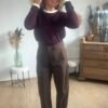 Pantalon fluide barrel marron - Modèle June