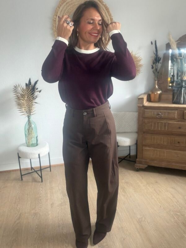 Pantalon fluide barrel marron - Modèle June