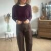 Pantalon fluide barrel marron - Modèle June
