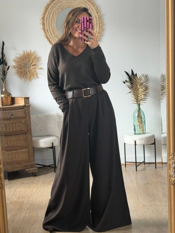 Pantalon Palazzo marron - Modèle Anna