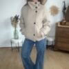 Veste manteau beige col montant - Modèle Sibile