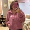 Veste polaire vieux rose - Modèle Juliette